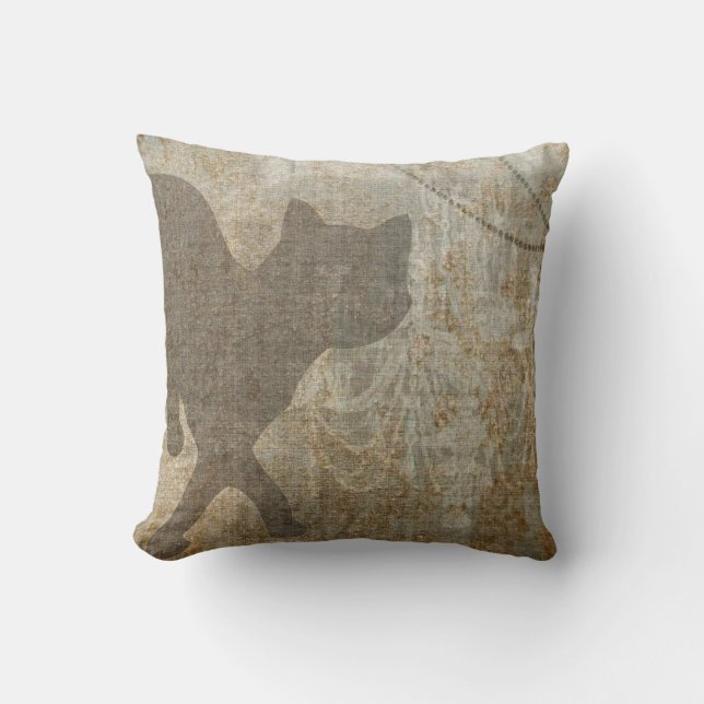 Almofada Falso chique francês do candelabro da silhueta do (Frente)