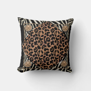 Almofada Falso leopardo e travesseiro de MoJo do americano