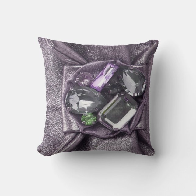 Almofada Falso roxo robusto grande travesseiro Jeweled de (Frente)