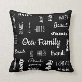 Almofada Família de cinco em fontes Legal personalizadas