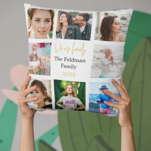 Almofada Família de Colagem de Fotos Simples Somos (Criador carregado)