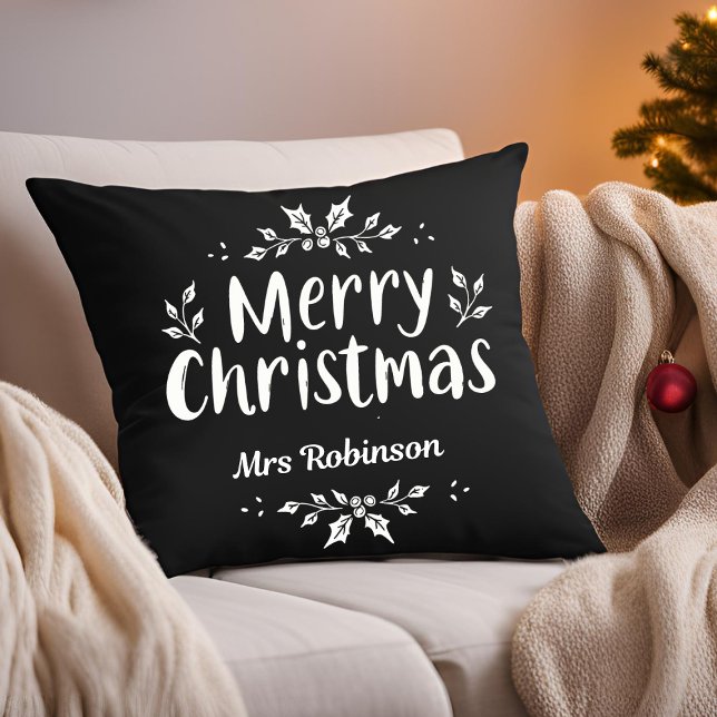 Almofada Família de Nomes Personalizados de Feliz Natal de  (Criador carregado)