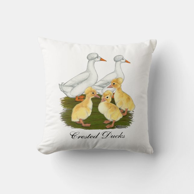 Almofada Família de Pato Crestada (Frente)