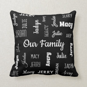 Almofada Família de seis em fontes Legal personalizadas