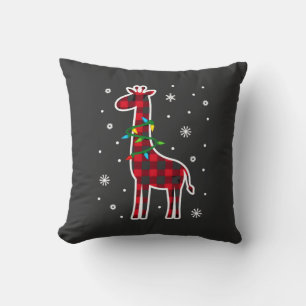 Almofada Família de Xadrez Búfalo Girafa Natal Pa