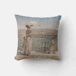 Almofada Família Elegante caminhando em uma ponte na Itália