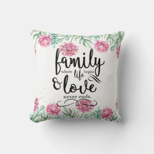 Almofada Família Floral Rosa