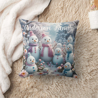 Almofada Família Happy Snowman Encantadora
