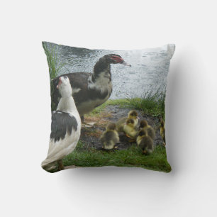 Almofada Família Muscovy Duck No Travesseiro decorativo Da