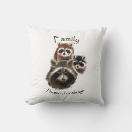 Almofada "Família para sempre e sempre" Família raccoon bon