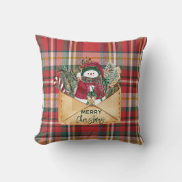 Almofada Família Personalizada de Natal Rustic do Script de