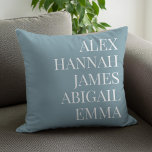 Almofada Família Personalizada de Nomes de Crianças Elegant<br><div class="desc">Travesseiro decorativo Familiar Personalizado de Nomes de Crianças Elegantes Modernos.</div>