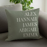 Almofada Família Personalizada de Nomes de Crianças Elegant<br><div class="desc">Travesseiro decorativo Familiar Personalizado de Nomes de Crianças Elegantes Modernos.</div>