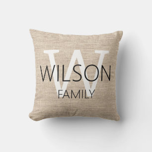 Almofada Família Rustic Linen Monogrammed