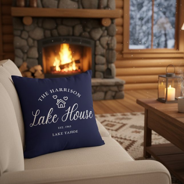 Almofada Family Lake House Coastal Custom Decor (Criador carregado)