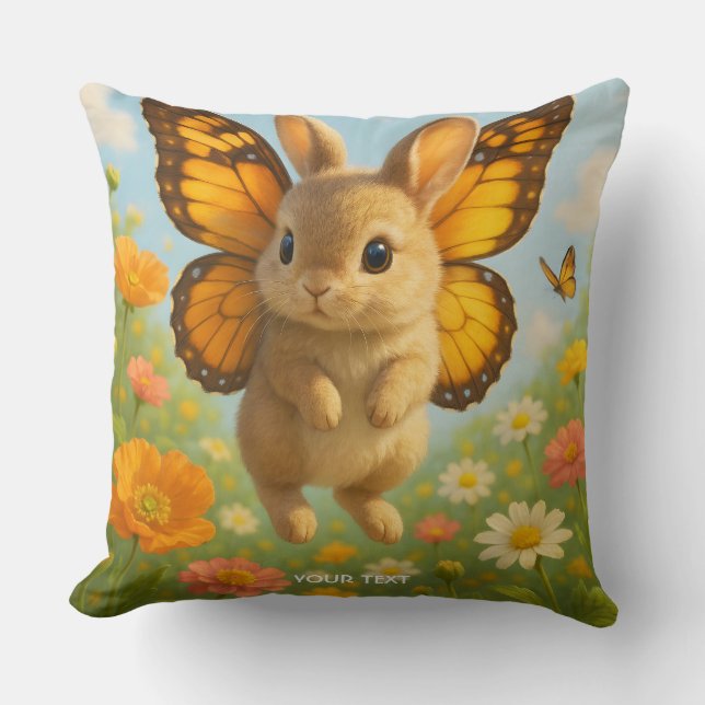 Almofada Fantasia Coelhinho Fofo Asas de Flores (Frente)
