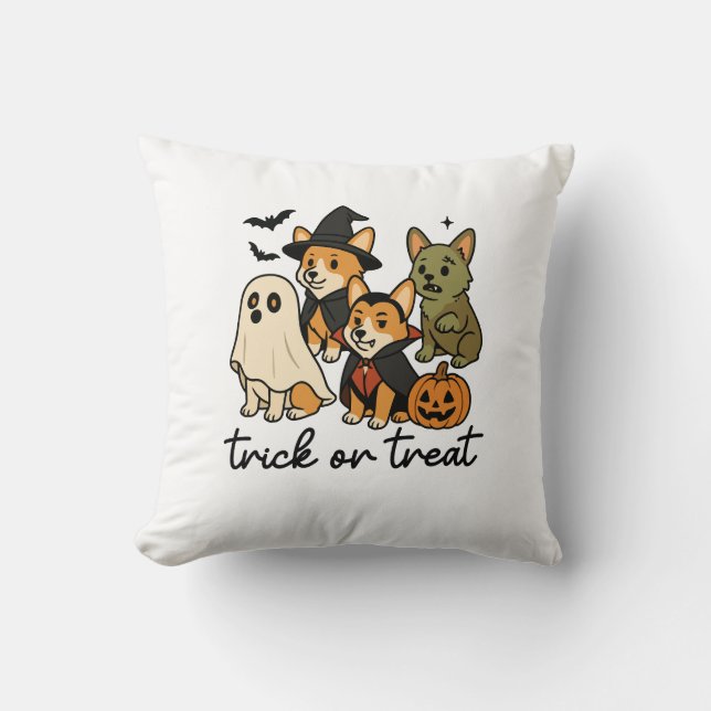 Almofada fantasia de Halloween para corgi (Frente)