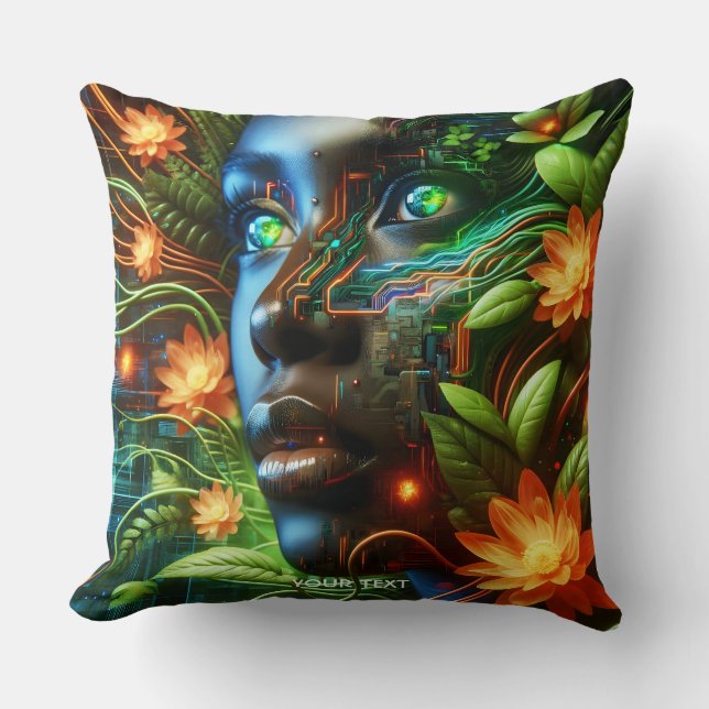 Almofada Fantasia Menina Laranja Verde Fofa (Frente)