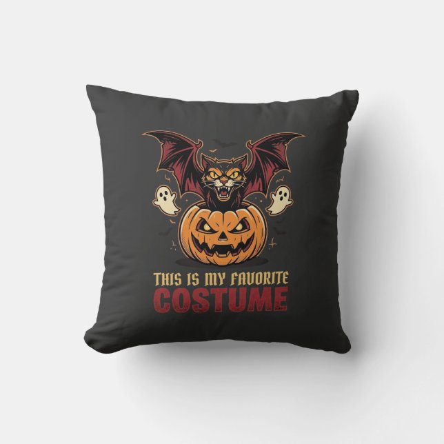 Almofada Fantasias de Halloween Monstro Abóbora Gótico Veto (Frente)