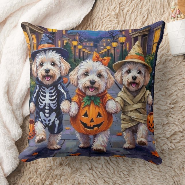Almofada Fantasias de Halloween para Bichon Frise em Doces  (Cobertor)