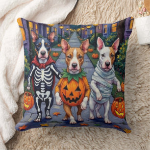 Almofada Fantasias de Halloween para Bull Terrier em Doces