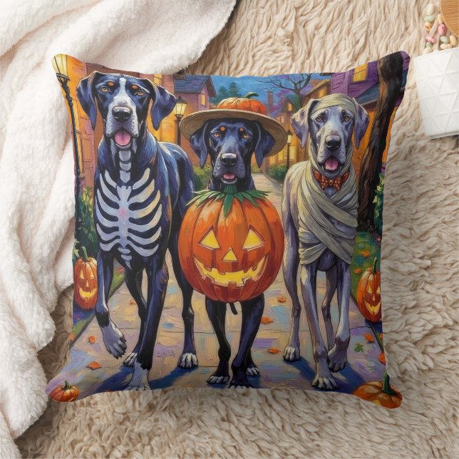 Almofada Fantasias de Halloween para Great Danes em Doces o (Cobertor)