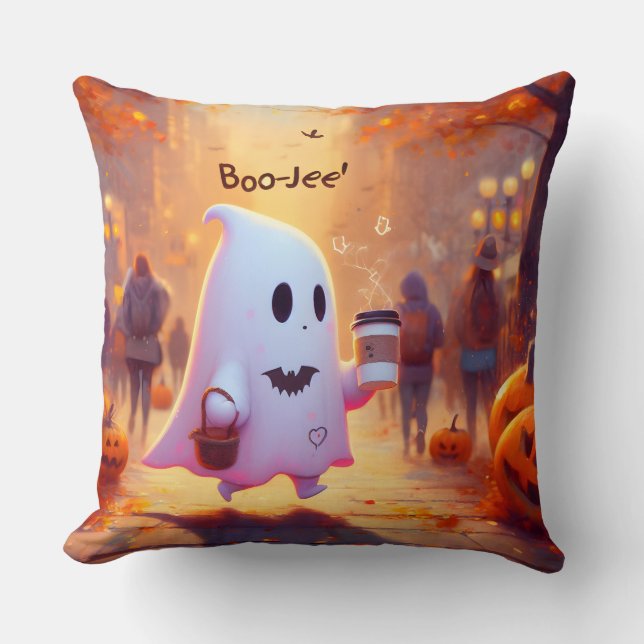 Almofada Fantasma bonito, apresse-se para a festa (Frente)