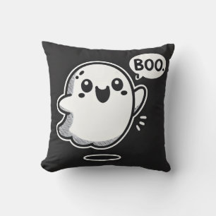 Almofada Fantasma de desenho animado fofo dizendo Boo
