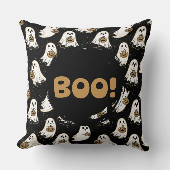 Almofada Fantasma de Halloween Fofo (Frente)