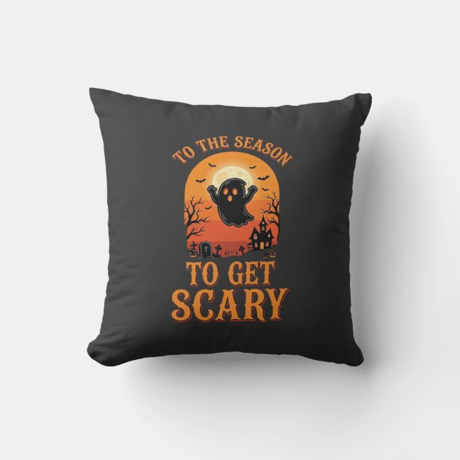 Almofada Fantasma de Halloween Para a Temporada Ficar Assus (Frente)