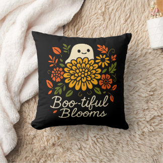 Almofada Fantasma Floral do Halloween - Flores de Queda Est