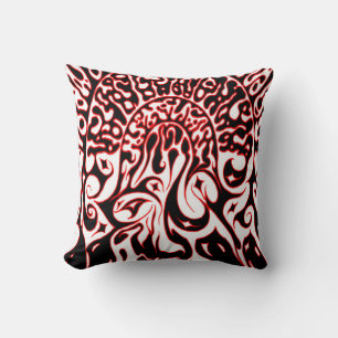 Almofada Fantasma Psicodélico - Preto Branco e Vermelho