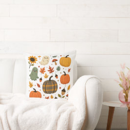 Almofada Fantasmas bonitos do Halloween com Pumpkins e Lea 