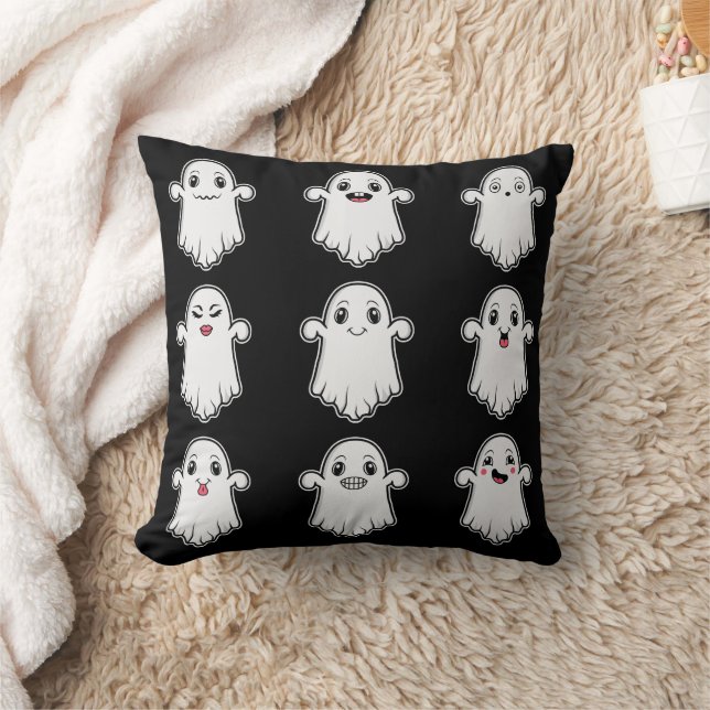 Almofada Fantasmas Com Diferentes Expressões Faciais Hallow (Cobertor)