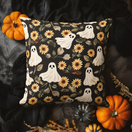 Almofada Fantasmas do Gótico de Verão e Girassóis Spooky