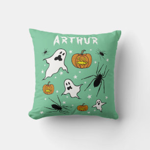 Almofada Fantasmas do Halloween, Pumpkins e aranha personal