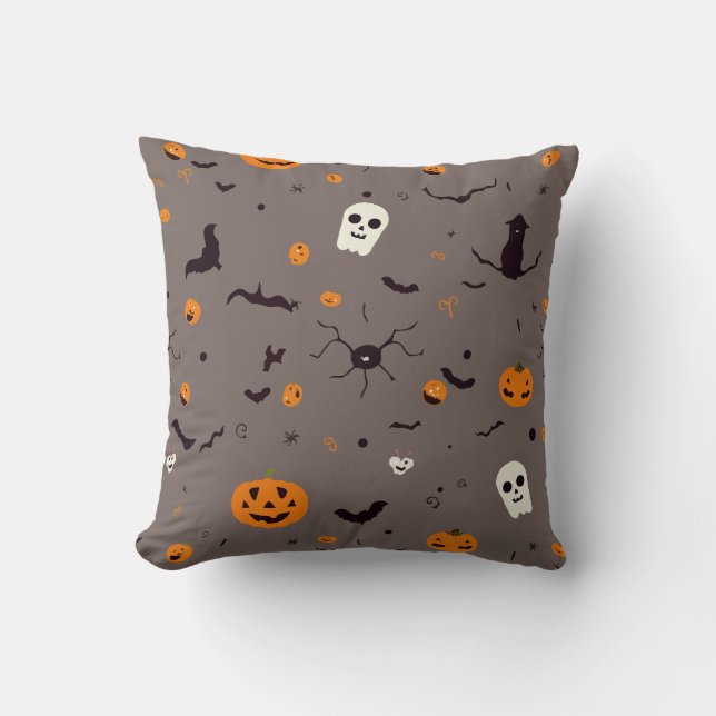 Almofada Fantasmas e Pumpkin do Dia das Bruxas Bonitos e Lo (Frente)