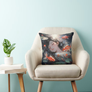 Almofada Fantasy Anime Girl and Carps