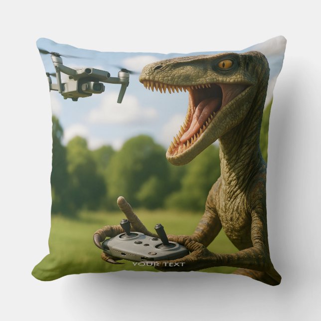 Almofada Fantasy Cute Dinossaur Drone Forest (Frente)