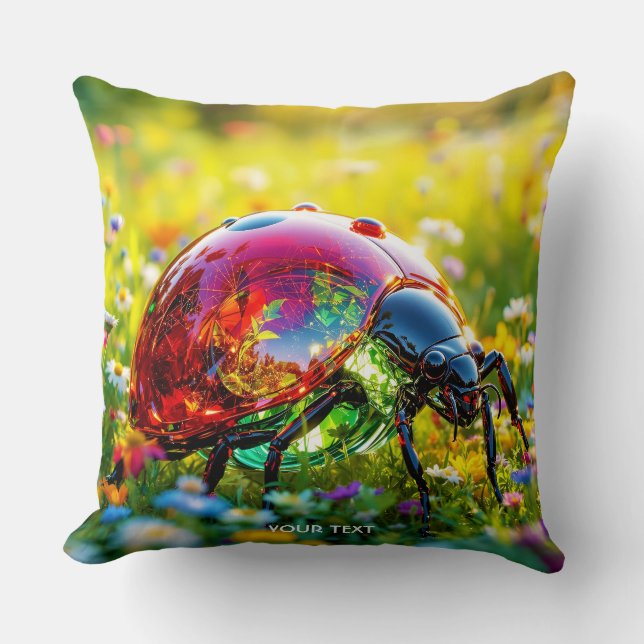 Almofada Fantasy Cute Ladybug Poled Glass (Frente)