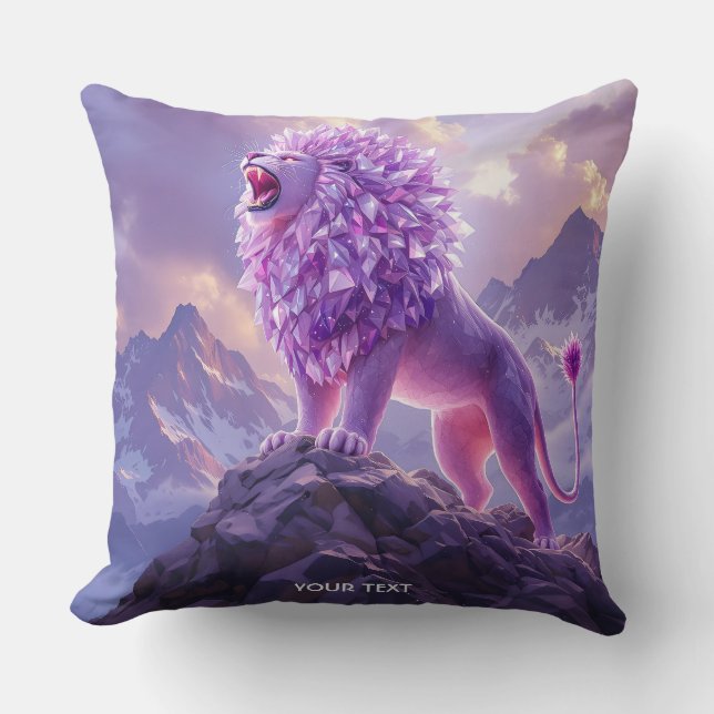 Almofada Fantasy Cute Purple Amethyst Lion (Frente)