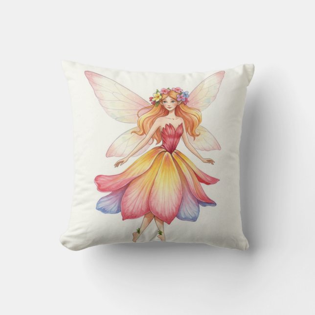 Almofada Fantasy Flower Fairy Pink Travesseiro (Frente)
