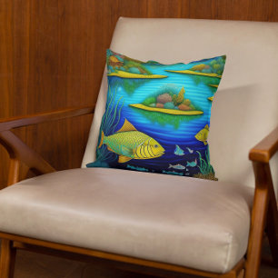 Almofada Fantasy Lake Fish Art