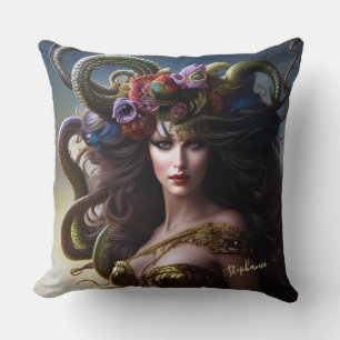 Almofada Fantasy Lindas Flores e Cobras Medusa