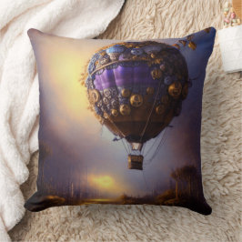 Almofada Fantasy Steampunk Purple Vintage Balão de Ar Quent