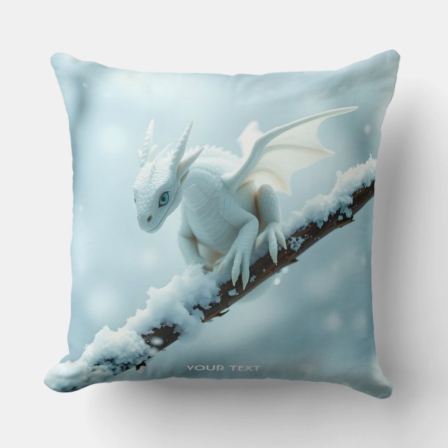 Almofada Fantasy White Baby Dragon (Frente)