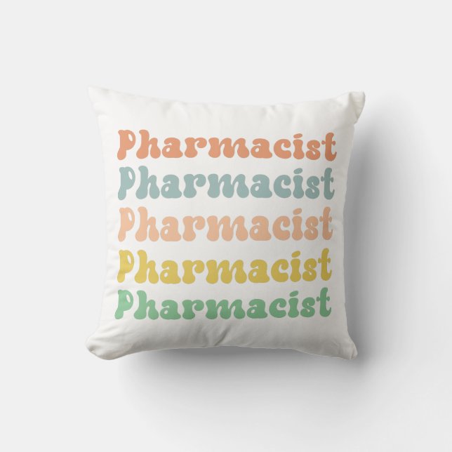 Almofada Farmacêutico Farmacologia Retro Groovy (Frente)