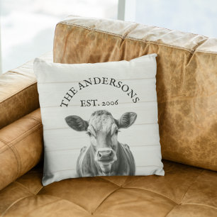 Almofada Farmhouse Cow wood parece personalizado