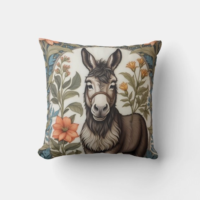 Almofada Farmhouse Donkey William Morris Inspirou (Frente)