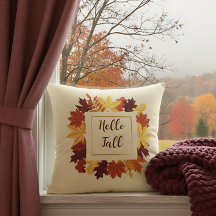 Farmhouse Hello Fall Accent com Folhas Russas